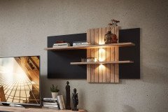 Lamella von Wohnconcept - Wohnwand mit Vitrine, TV-Unterteil und Wandregal