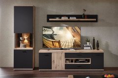 Lamella von Wohnconcept - Wohnwand mit Vitrine, TV-Unterteil und Wandregal
