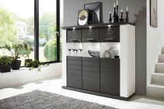 Manhattan-living von IDEAL Möbel - Wohnwand 2B weiß/ graphit