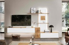 WM 2410 von Wöstmann - Highboard Wildeiche mit Hirnholzakzent und Beleuchtung