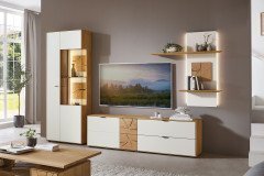 WM 2410 von Wöstmann - Highboard Wildeiche mit Hirnholzakzent und Beleuchtung