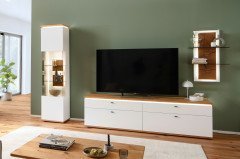 Matadi von MCA - Wohnwand dreiteilig aus Ast-/ Balkeneiche