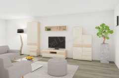 Mira-living von Stralsunder - Wohnwand EB27001-SV cappuccino Hochglanz