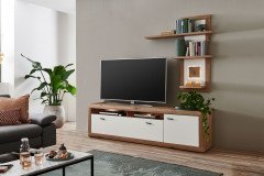 Borkum von IDEAL Möbel - Vitrine in Weiß/ Eiche Artisan