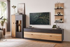 Butera von IDEAL Möbel - Highboard in Eiche Gustavson mit Frontbeleuchtung