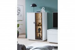 Montreal von IDEAL Möbel - Lowboard Lack weiß mit Glastür