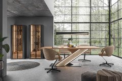 Selino von Hartmann - Wohnwand V24 Kerneiche natur/ anthrazit 