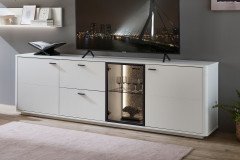 Montreal von IDEAL Möbel - Lowboard Lack weiß mit Glastür