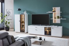 Montreal von IDEAL Möbel - Lowboard Lack weiß mit Glastür