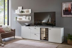 Montreal von IDEAL Möbel - Lowboard Lack weiß mit Glastür