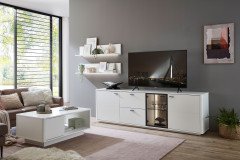 Montreal von IDEAL Möbel - Lowboard Lack weiß mit Glastür