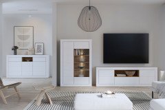 Lefkadas von Forte - Sideboard white/ Mauvella Oak