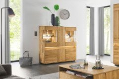 TEXAS von Quadrato - Lowboard Wildeiche bianco mit zwei Schubkästen