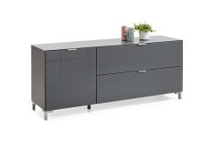 Chicago von set one by Musterring - Hängeschrank HS-1-120 flamed wood black