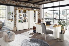 York von set one by Musterring - Vitrine in Anthrazit und Eiche