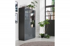 Chicago von set one by Musterring - Hängeschrank HS-1-120 flamed wood black