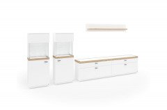 Lancaster von set one by Musterring - Vitrine grau anthrazit und mit Seitenverglasung