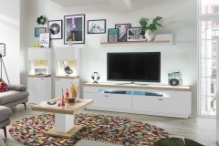 Lancaster von set one by Musterring - Vitrine grau anthrazit und mit Seitenverglasung