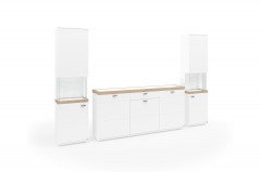 Lancaster von set one by Musterring - Vitrine grau anthrazit und mit Seitenverglasung