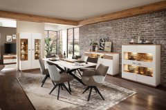 Fresno von Wohnconcept - Wohnwand 83 in Weiß/ Artisan Eiche