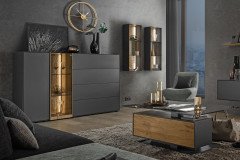 Trevio von Musterring - Sideboard Kerneiche massiv/ Lack anthrazit