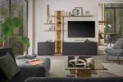 Trevio von Musterring - Sideboard Kerneiche massiv/ Lack anthrazit