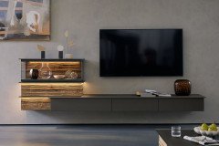 Jana von Musterring - Wohnwand 710001 Lack graphit/ Eiche