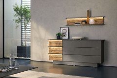 Jana von Musterring - Wohnwand 710001 Lack graphit/ Eiche