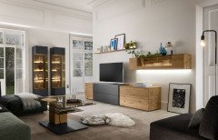 Trevio von Musterring - Sideboard Kerneiche massiv/ Lack anthrazit