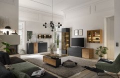 Trevio von Musterring - Sideboard Kerneiche massiv/ Lack anthrazit