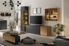 Trevio von Musterring - Sideboard Kerneiche massiv/ Lack anthrazit
