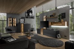 Trevio von Musterring - Sideboard Kerneiche massiv/ Lack anthrazit