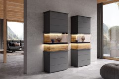 Jana von Musterring - Wohnwand 710001 Lack graphit/ Eiche