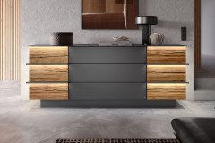 Jana von Musterring - Wohnwand 710001 Lack graphit/ Eiche