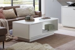 Montreal von IDEAL Möbel - Lowboard Lack weiß mit Glastür